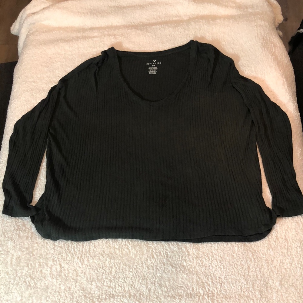 Soft Surroundings Black V-Neck Women's Top